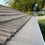 Leafbusters gutter guard on a tiled roof