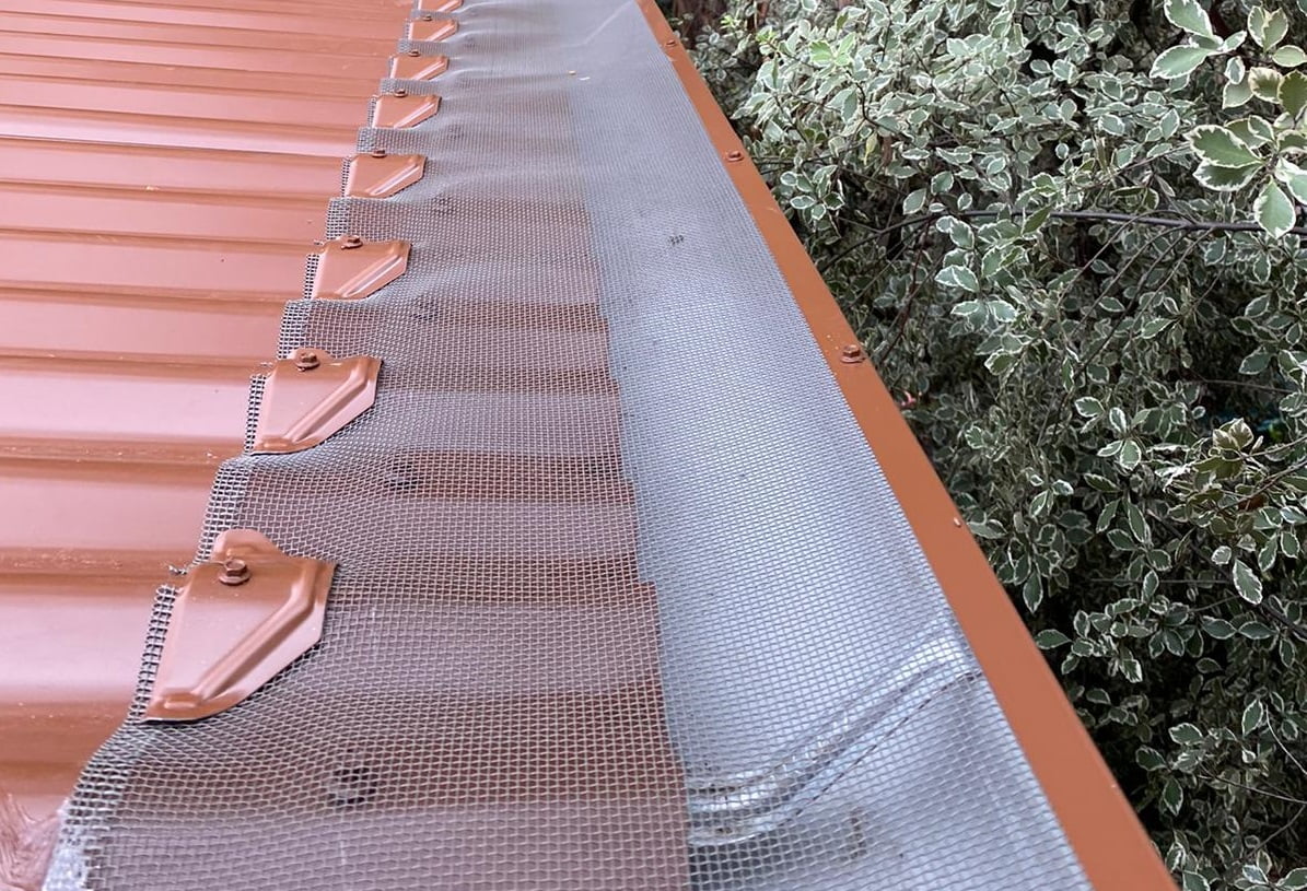 Bushfire Gutter Guard Protection Fitted to Corrugated Roof